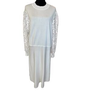 New ~ NINA LEONARD ~ Mockneck Lace-Sleeve Sweater Dress Size 2X